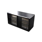 image of Fagor Refrigeration FBB-69G-N Refrigerated Back Bar Cabinet w/ 2 Glass Doors, 4 Shelves, 2 Rails