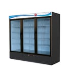 image of Fagor FMD-72 81" 3-Section Merchandiser Refrigerator with Swing Glass Door, 72 cu. ft.
