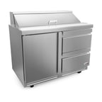 image of Fagor Refrigeration FMT-48-18-D2-N 48" Mega Top Sandwich/Salad Prep Table w/ 2 Drawers & 1 Door, 18 Pans