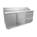 image of Fagor Refrigeration FMT-72-30-D4-N 72" Mega Top Sandwich Prep Table w/ 4 Drawers & 1 Door, 30 Pans
