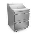 image of Fagor Refrigeration FST-27-8-D2-N 27" Refrigerated Sandwich Prep Table w/ 2 Drawers, 8 Pans