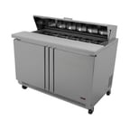 image of Fagor Refrigeration FST-48-12-N 48" Refrigerated Sandwich / Salad Prep Table w/ 2 Doors, 12 Pans