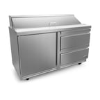 image of Fagor Refrigeration FST-60-16-D2-N 60" Sandwich / Salad Prep Table w/ 2 Drawers & 1 Door, 16 Pans