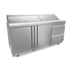 image of Fagor Refrigeration FST-72-18-D2-N 72" Sandwich / Salad Prep Table w/ 2 Drawers & 2 Doors, 18 Pans