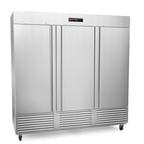 image of Fagor Refrigeration QVR-3-N Three Section Reach-In Refrigerator w/ 3 Solid Doors, Bottom Mount, Stainless Steel, 76 cu. ft.