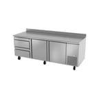 image of Fagor SWR-93-D2 93" 3-Section Worktop Refrigerator w/ 2 Doors & 2 Drawers, 26.5 cu. ft.