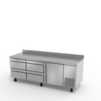 image of Fagor SWR-93-D4 93" 3-Section Worktop Refrigerator w/ 1 Door & 4 Drawers, 26.5 cu. ft.