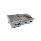 image of Comstock-Castle FHP42-24-1.5RB 42" Countertop Gas Griddle/Charbroiler Combination, 80.000 BTU