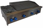 image of Comstock-Castle FHP48-3LB 48" Countertop Gas Lava Rock Charbroiler / Hotplate Combo, 153.000 BTU