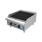image of Fortress FGCB24 24" Countertop Gas Radiant Charbroiler w/ (2) Burners, 60.000 BTU
