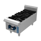 image of Fortress FGHP12 12" Countertop Gas Hotplate with (2) Burners, Manual Controls, 50.000 BTU