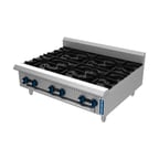 image of Fortress FGHP36 36" Countertop Gas Hotplate with (6) Open Burners, 150.000 BTU