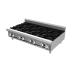 image of Fortress FGHP48 48" Countertop Gas Hotplate with (8) Open Burners, 224.000 BTU