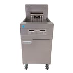 image of Frymaster 11814E Full Pot Floor Model Electric Fryer w/ 3 Twin Baskets, 60-lbs. Fat, Oil Conserving