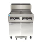 image of Frymaster SCFHD250G Multiple Battery Gas Fryer w/ (2) 50-lb Frypots, Built-In Filter, Twin Baskets