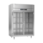 image of Victory FS-2D-S1-EW-G-HC 58" Two Section Reach-In Freezer w/ 2 Glass Doors, All Stainless Steel, 49 cu. ft.