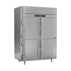image of Victory FS-2D-S1-EW-HD-HC 58" Two Section Reach-In Freezer w/ 4 Half Solid Doors, All Stainless Steel, 49 cu. ft.