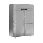 image of Victory FS-2N-S1-HD-HC 58" Two Section Reach-In Freezer w/ 4 Half Solid Doors, All Stainless Steel, 41 cu. ft.