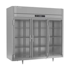 image of Victory FSA-3D-S1-EW-G-HC 85" Three Section Reach-In Freezer w/ 3 Glass Doors, 74 cu. ft.