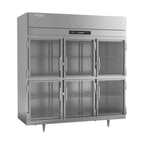 image of Victory FSA-3D-S1-HG-HC 77" Three Section Reach-In Freezer w/ 6 Half Glass Doors, 68 cu. ft.