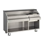 image of FWE BBC-6 50 lb. Ice Bin Removable Speed Rack-72" Portable Bar-Laminate Front & Side Panels