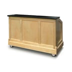 image of FWE ES-CB-6-BW Executive Series 60 lb. Ice Bins Removable Speed Rack-72" Portable Bar-Maple Wood Front-Sides