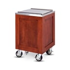 image of FWE ES-IC-200 Stainless Steel Mobile Ice Bin, 200 lb, Dark Brown