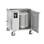 image of FWE HDC-252-12 Stainless Steel Insulated Enclosed Heated Dish Storage Cart for 12" Diameter Plate