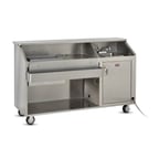 image of FWE SBBC-6 50 lb. Ice Bin Removable Speed Rack-72" Portable Bar-Stainless Steel Exterior