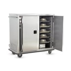 image of FWE TS-1418-20 Stainless Steel 20 Tray Heated Meal Delivery Cart w/ 2 Doors