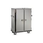 image of FWE TS-1418-30 Stainless Steel 30 Tray Heated Meal Delivery Cart w/ 2 Doors