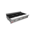 image of Venancio USA G48CT-48B 48" Countertop Heavy Duty Gas Hotplate with (8) Burners, Manual Control, 176.000 BTU