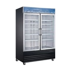 image of Coldline G53-B 53" 2-Section Merchandiser Refrigerator in Black, 45 cu. ft.