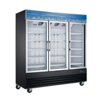 image of Coldline G80-B 78" 3-Section Merchandiser Refrigerator in Black, 70 cu. ft.
