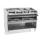 image of Galaxy Group CB-72G 74" Floor Model Gas Radiant Charbroiler w/ Cabinet Base, 205.500 BTU
