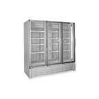 image of Global Refrigeration 52-1992-23-R16 78" 3 Glass Door Freezer Merchandiser, 76.2 cu. ft.