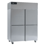 image of Delfield GBR2P-SH 55" 2-Section Reach-In Refrigerator w/ 4 Solid Half-Doors, 46 cu. ft.