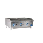 image of Globe GCB36G-SR 36" Countertop Gas Charbroiler w/ Stainless Steel Radiant, (3) Burners, 120.000 BTU