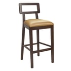 image of G & A 9648-PS Nova Barstool with Wood Back and Padded Seat, Walnut Finish, Beechwood Frame