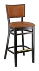 image of G & A 9681-FP Elton Barstool with Upholstered Padded Back and Seat, European Beechwood Frame
