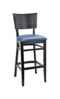 image of G & A 9681-PS Elton Barstool with Solid Wood Back and Padded Seat, European Beechwood Frame