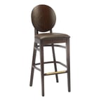 image of G & A 9778 Belvedere Barstool with Wood Back and Padded Seat, European Beechwood Frame