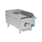 image of Globe GG15G 15" Countertop Gas Griddle, Manual Controls, 1" Steel Plate, 30.000 BTU