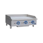 image of Globe GG36TG 36" Countertop Gas Griddle, Thermostatic Controls, 1" Steel Plate, 90.000 BTU