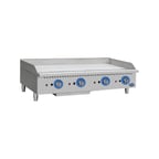 image of Globe GG48TG 48" Countertop Gas Griddle, Thermostatic Controls, 1" Steel Plate, 120.000 BTU