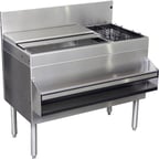 image of Glastender CBA-48-CP10-ED 48" Underbar Ice Bin/Cocktail Station w/ 92-lbs. Ice, 6-Bottle Well