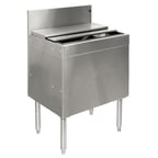 image of Glastender IBA-24-CP10-ED 24" Extra Deep Underbar Ice Bin w/ 92 lbs., 10-Circuit Cold Plate