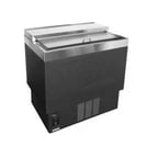 image of Glastender MF36-B2 36" Underbar Black Glass Froster, 175 Mugs Capacity, 2 Shelves