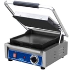 image of Globe GSG10 13" Bistro Single Sandwich Panini Grill w/ 10" x 10" Smooth Plates, 120V