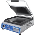 image of Globe GSG14D 22" Single Sandwich Panini Grill w/ Timer, 14" x 10" Smooth Plates, 120V